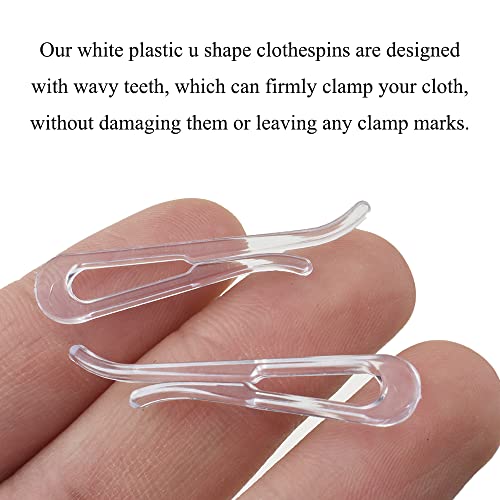 HAHIYO 1.5inch/38mm 200Pcs Clear Plastic U Shape Alligator Clip, Clothespin Fabric Clip Garment Shirt Folding Clip Toothless for Sewing Room Folding Sock Tie Pant Securing Fabric to Comic Book Board - size: Clear - 1.5 inches - 200 Count - Toothless