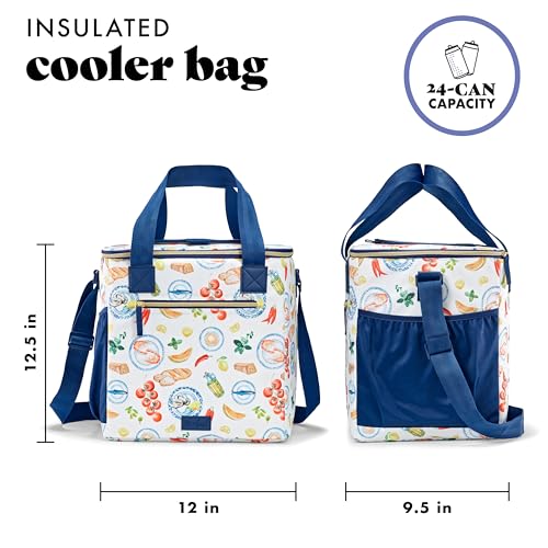 Fit & Fresh, 24-Can Soft Cooler Bag Insulated Leak-Resistant, Portable Soft Cooler, Large Cooler, Soft Sided Cooler Bag, Travel Cooler, Al Fresco - color: Al Fresco