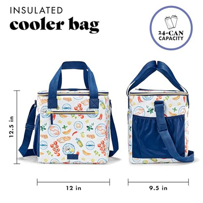 Fit & Fresh, 24-Can Soft Cooler Bag Insulated Leak-Resistant, Portable Soft Cooler, Large Cooler, Soft Sided Cooler Bag, Travel Cooler, Al Fresco - color: Al Fresco
