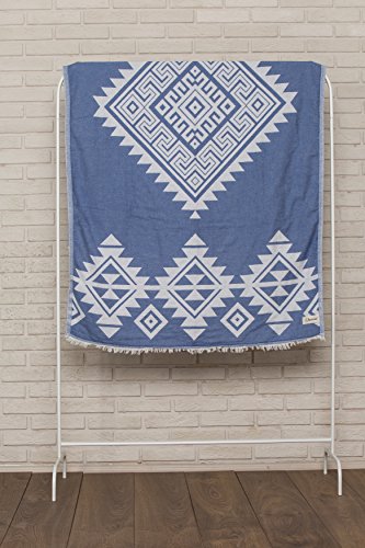 Bersuse 100% Cotton Yucatan Turkish Towel - 39x71 Inches, Llight Blue - color: Llight Blue