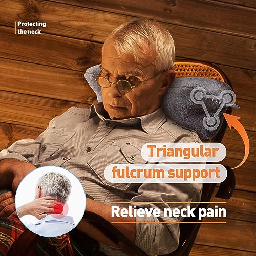 Recliner Headrest Pillow, Head Pillow for Recliner Chair, Sofa, Couch Neck Pillow,Pain Relief Bone Pillow for Sleeping with Adjustable Strap - color: Dark Grey