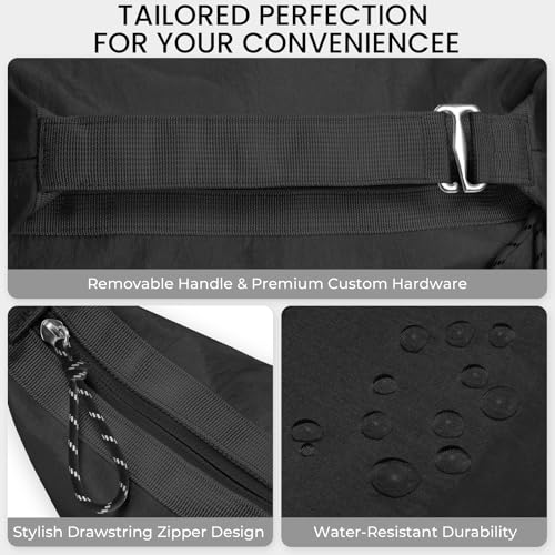 HauteHues Travel Makeup Bag for Women Large Capacity Cosmetic Handheld Portable Organizer Large Opening Waterproof Storage Toiletry Bags Black - color: Black