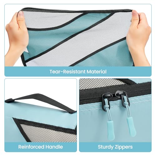 BAGAIL 6 Set Packing Cubes,Travel Luggage Packing Organizers - color: The Dusty Blue, style: 6 Set