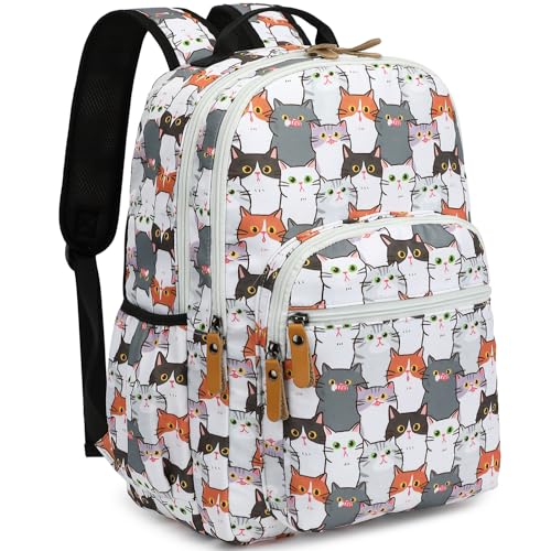 Leaper Cute Cat Printing Laptop Backpack Water-resistant College Backpack Bookbags Travel Bag Casual Bag Satchel Gary - color: Gary-cat, size: X-Large