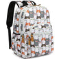 Leaper Cute Cat Printing Laptop Backpack Water-resistant College Backpack Bookbags Travel Bag Casual Bag Satchel Gary - color: Gary-cat, size: X-Large