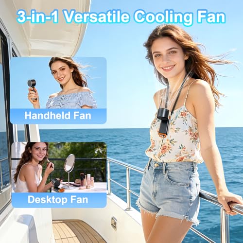 Portable Handheld Turbo Fan - [With Ice Cooling] 100 Speed Mini Personal Fan with Strong Airflow,Foldable 3 in 1 Rechargeable Hand Fans for Travel/Outdoor/Camping/Home/Office, Black - color: Dark Black