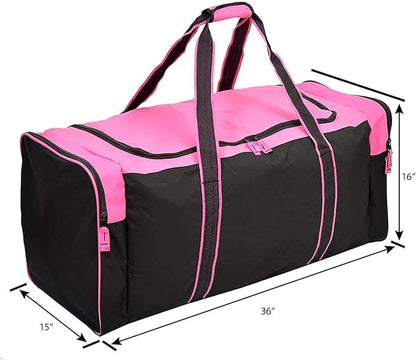 Jetstream Heavy Duty Multi Pocket Durable Sports Gym Equipment Travel Duffel Bag - color: XL 36" Pink, size: 36IN