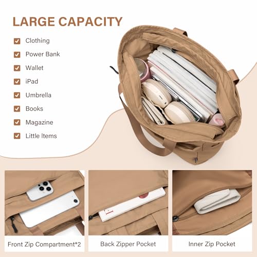 GOLF SUPAGS Foldaway Convertible Tote Backpack Lightweight Nylon Daypack for Women Men City Pack Versatile Backpack for Leisure Travel, Gravel Brown - color: Gravel Brown