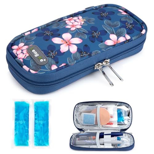 YOUSHARES Insulin Cooler Travel Case - TSA Approved for Ozempic, for Mounjaro Injection Pen, Diabetic Medication Cooling Bag for Zepbound, Refrigerated Diabetes Storage Kit with 2 Ice Pack - color: Cymbidium