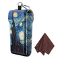 FINTIE Double Glasses Case with Carabiner Hook, Portable Vegan Leather Eyeglass Case Anti-scratch Sunglasses Pouch - color: Starry Night