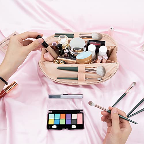 Ethereal Large Cosmetic Bag, Rose Gold Travel Makeup Bag Waterproof Makeup Organizer Bag Portable Makeup Bag Purse Small Toiletry Bag for Women - color: 11-rose gold