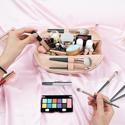 Ethereal Large Cosmetic Bag, Rose Gold Travel Makeup Bag Waterproof Makeup Organizer Bag Portable Makeup Bag Purse Small Toiletry Bag for Women - color: 11-rose gold
