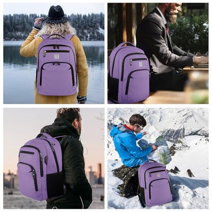 Volher Laptop Backpack,Business Travel Anti Theft Slim Durable Laptops Backpack,Water Resistant College Computer Bag for Women & Men Fits 15.6 Inch Laptop and Notebook-Purple - color: Purple, size: 15.6 Inch, style: Laptop