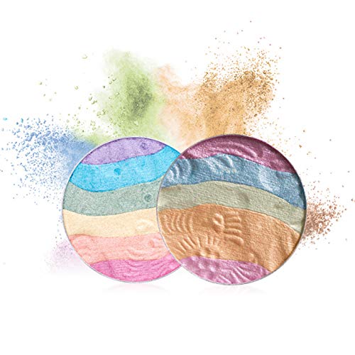 FantasyDay Pro 6 Colors 3D Baked Rainbow Highlighter Eyeshadow Makeup Palette Xmas Cosmetic Blusher Shimmer Powder Contouring Kit Unicorn Blush - color: Pink