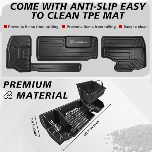 VaultsOnWheels Under Seat Storage Box Fit for 2019-2026 Chevy Silverado 1500/2500/3500HD (Not for Rear Kicker Subwoofer), Console Organizer Truck Tool Box Detachable Underseat Organizer w/TPE Mats - size: 2)Silverado|2019+|Rear underseat storage