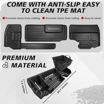 VaultsOnWheels Under Seat Storage Box Fit for 2019-2026 Chevy Silverado 1500/2500/3500HD (Not for Rear Kicker Subwoofer), Console Organizer Truck Tool Box Detachable Underseat Organizer w/TPE Mats - size: 2)Silverado|2019+|Rear underseat storage