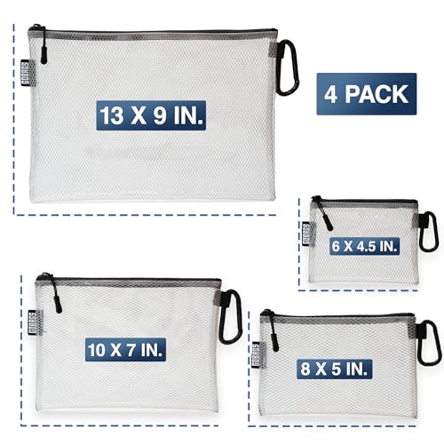 GOBAGS Air Production Multi‑Size Clear Zipper Pouch (4‑Pack) – Cable Organizer & Travel Gear Bag for Electronics, Camera Accessories, Tool Pouch & Small Tech Storage - color: Black, size: Multi-Size