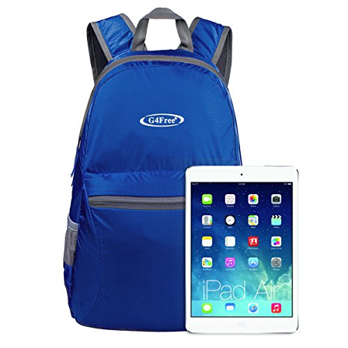 G4Free 20L Lightweight Packable Backpack Travel Hiking Daypack Foldable Backpack for Men Women - color: A-navy Blue