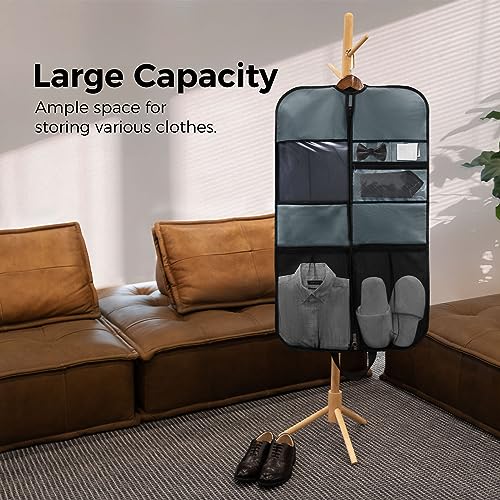 pack all 40" Gusseted Travel Garment Bag, Heavy Duty Hanging Suit Bag, Dress Bag for Closet Storage, Foldable Suit Cover Protector for Clothes Shirts Dresses Coats(Grey) - size: Regular