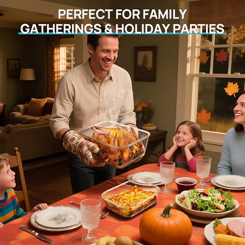 Vtopmart 220oz + 76.4oz Extra Large Glass Storage Containers Set, Meal Prep Food Container Sets with Snap Airtight Lids for Roasting Turkey, Rotisserie Chicken, Baking, Watermelon Storage, BPA Free - size: 2pack 220oz+76.4oz