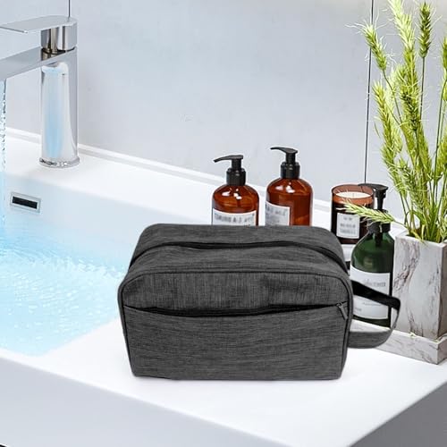 Travel Toiletry Bag - Durable Waterproof Material with Multi-Compartment Organization, Compact Size, Lightweight Portable Hanging Dopp Kit for Toiletries & Travel Accessories (black)