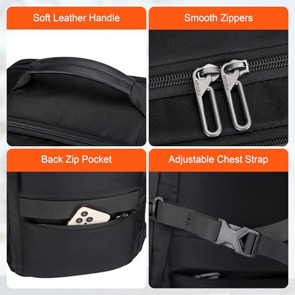 PIJUSHI Travel Backpack for Women Men Carry on Suitcase Backpack Flight Approved Personal Item Bag Fits 16 Inch Laptop(PE035 Black) - color: Black
