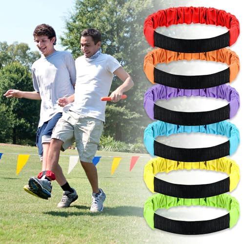 Sumind 40 Pcs Outdoor Games Burlap Potato Sack Race Bags Field Day Games Legged Race Bands Egg and Spoon Outdoor Picnic Carnival Lawn Backyard Activities for Adults Kids