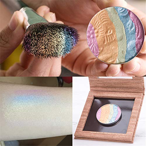 FantasyDay Pro 6 Colors 3D Baked Rainbow Highlighter Eyeshadow Makeup Palette Xmas Cosmetic Blusher Shimmer Powder Contouring Kit Unicorn Blush - color: Pink