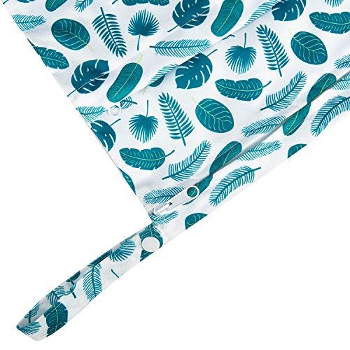 babygoal Wet Dry Bags for Baby Cloth Diapers, Washable Travel Bags, Beach, Pool, Gym Bag for Swimsuits & Wet Clothes with Two Zippered Pockets 3 Pack, 3LN12 - color: Monkey&Rocket&Leaves