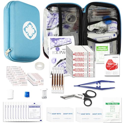 Small-Waterproof Car First-Aid Kit Emergency-Kit - Blue 273Piece Camping Equipment for Camping Hiking Home Travel YIDERBO - style: Blue-273Pcs