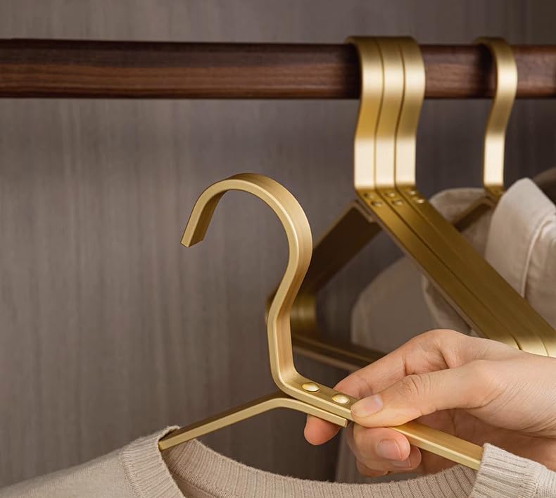Premium Matte Gold Aluminum Coat Hangers 90 Piece Set, 16.5” Extra Smooth & Durable Metal Shirt Dress Hanger,Aluminum Alloy Hanger,Clothing Support,Clothing Hang - style: Golden Thick Hanger（90）