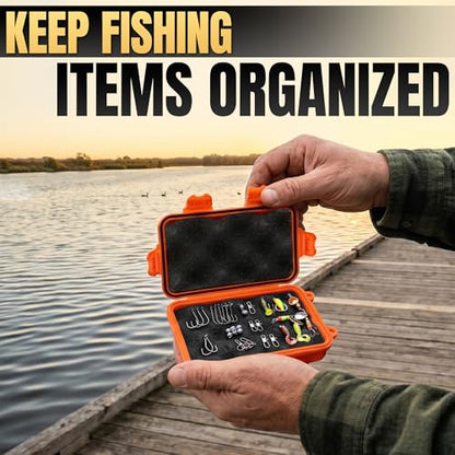 2 Pcs Small Waterproof Box – Compact Size, Lightweight, Easy to Carry Dry Storage Box 4.92x2.95x1.53" – Small Waterproof Case with Foam Insert for Broadhead Storage, Hiking, Travel Use & Camping Gear