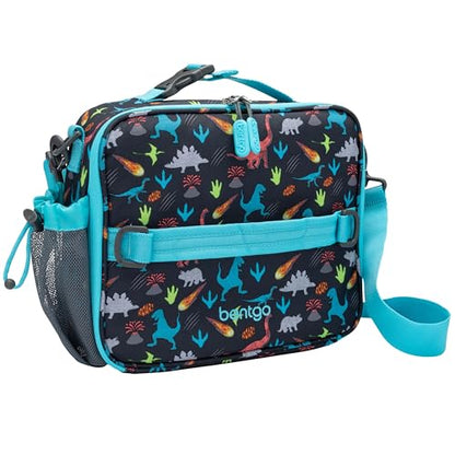 Bentgo Kids Lunch Bag - Durable, Double-Insulated Lunch Bag for Kids 3+; Holds Lunch Box, Water Bottle, & Snacks; Easy-Clean Water-Resistant Fabric & Multiple Zippered Pockets (Dinosaur) - color: Dinosaur