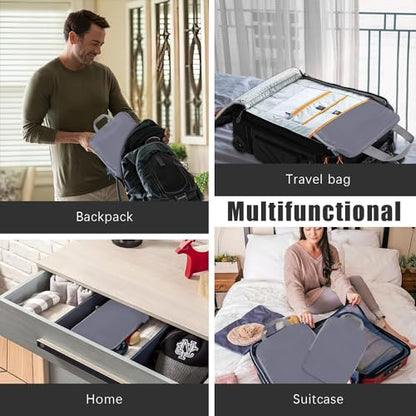 PANDA JOYS 4 Set Compression Packing Cubes Travel - Travel Accessories Expandable Packing Organizers for Carry On - Essentials Luggage Bags - Dark Grey - color: Dark Grey