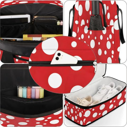 Travel Duffel Bag Round Dots Print Weekender Bag with Shoe Compartment Foldable Overnight Bags for Travel Sports Lightweight Gym Bags for Men Women - color: Round Dots Print