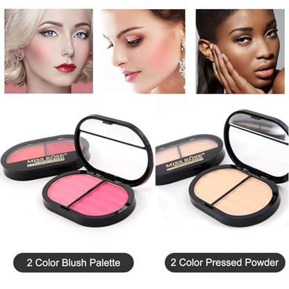 AOLIKOKO All in One Makeup Kit for Women - Full Professional Kit With Pressed Powder, Blush, Eyeliner, Eyeshadow, Mascara, Lip Gloss and Lipstick (Pink) - color: Set 3