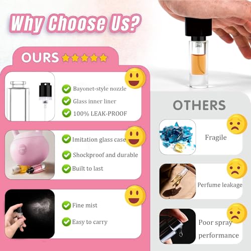 5ml Perfume Travel Refillable Bottle Perfume Atomizer, Travel Size Perfume Bottle,12pcs Glass Bayonet Mount Fragrance Atomizers for Trip, Leak-proof Cologne Sprayer Bottles - color: black