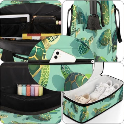 Travel Duffel Bag Turtles Ocean Animal Weekender Bag with Shoe Compartment Foldable Overnight Bags for Travel Sports Lightweight Gym Bags for Men Women - color: Turtles Ocean Animal