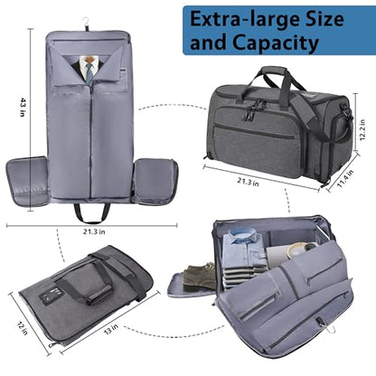 HILOMON Garment Duffle Bags for Travel, YKK Zippers Carry On Convertible Suit Bag with Waterproof Compartment & Shoe Compartment & Shoulder Strap - color: Waterproof Compartment