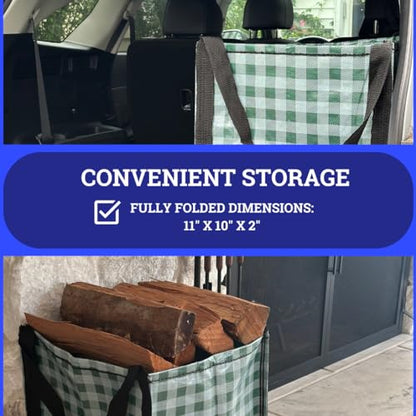 DURASACK Heavy Duty Storage Tote Bag 22-Gallon Rugged Woven Polypropylene Moving Bag, Reusable Self-Standing Design, Holds up to 500 Pounds, Single, Gingham Green - color: Gingham Green, size: Single