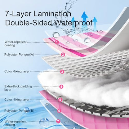 2 in 1 Tote Picnic Blanket Waterproof Outdoor Camping Mat,Large Capacity Beach Blanket 80''x80'' 7 Layers Easy to Foldable and Carry. - color: Pink