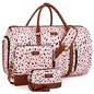 Convertible 2-in-1 Garment Bags for Travel, Carry On Garment Duffle Bag With Shoe Compartment Large Weekender Bag for Women Men Hanging Suitcase Suit Travel Duffel Overnight Bags 4pcs Set - color: E-Pink Leopard