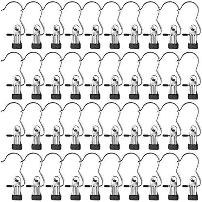 Tosnail 40 Pieces Boot Hanger Clips, Stainless Steel Laundry Hooks, Closet Hanging Clips, Space Saving for Jeans, Hats, Tall Boots, Towels - size: 2x4 inches