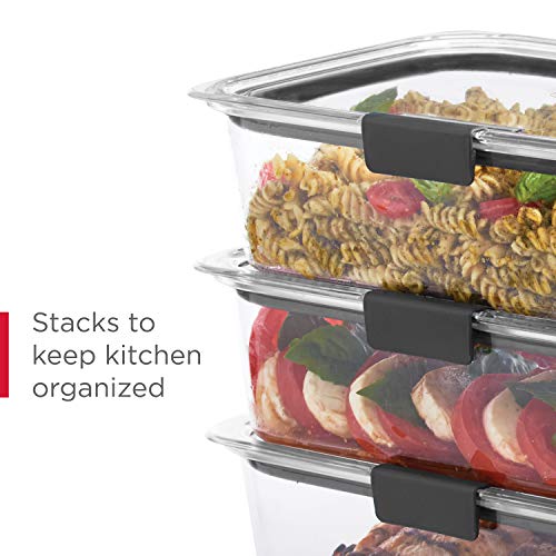 Rubbermaid Brilliance BPA-Free 3 Set Food Storage Containers with Lids, Removable Trays, Airtight, Leak-Proof, Ideal for Meal Prep, Lunch, and Leftovers - size: 6-Piece