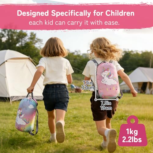 tuphen Kids Sleeping Bag - 50-77℉ 3-Season Waterproof Sleeping Bag for Boys & Girls, Lightweight 2.2 lbs Camping Gear with Compression Bag Ideal for Camping, Hiking, Indoor - color: Purple