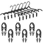 Folding Travel Hangers Foldable with Clips Folding Clothes Hangers Portable Foldable Hangers Collapsible Coat Hanger Travel Drying Rack for Clothes (Black, 12 Pieces) - color: Black