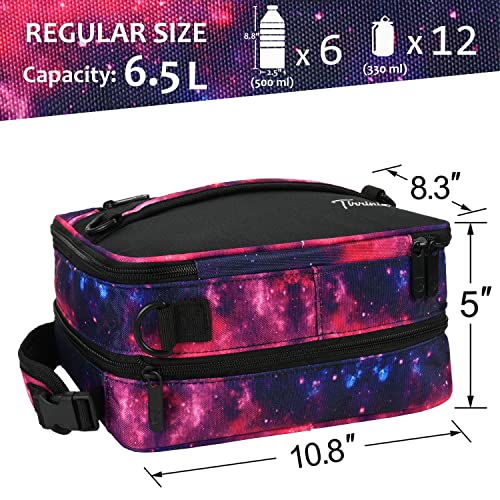 Tirrinia Expandable Insulated Lunch Bag for Men Women – Leakproof Reusable Cooler LunchBox for Kids & Adults with Shoulder Strap, Perfect for Work, School, Office, Travel,Starlight - color: Starlight