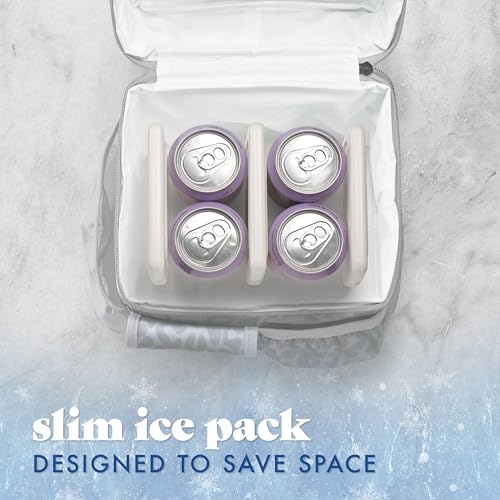 Cool Coolers by Fit & Fresh Slim Ice Packs, Quick Freeze Reusable Ice Packs for Lunch Boxes & Coolers, Long-Lasting, Space Saving Lunch Ice Packs, Ivory, 4Pk - color: Ivory (4 Pack)
