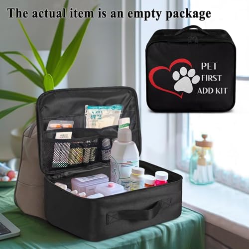 First Aid Kit Bag Pet Paw Hearts Print Empty Medic Bag for Pet Friendly Households and Outdoor Adventures Featuring Wear Resistant Material Breathable Construction Easy Access - color: Pet Paw Hearts