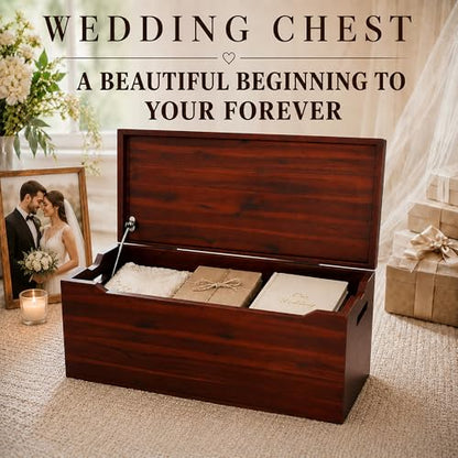 Hope Chest, Wooden Keepsake Box, Memory Storage Trunk, Solid Wood Heirloom Chest, Fully Assembled, Mahogany - 30” - color: Keepsake Chest - Mahogany